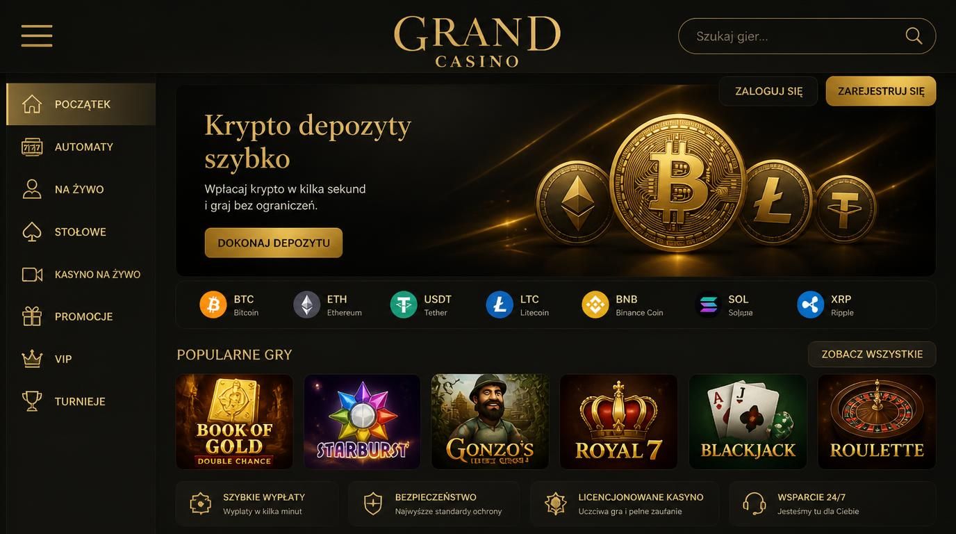 Szybki dostęp do portfela, historii, gier i transakcji krypto