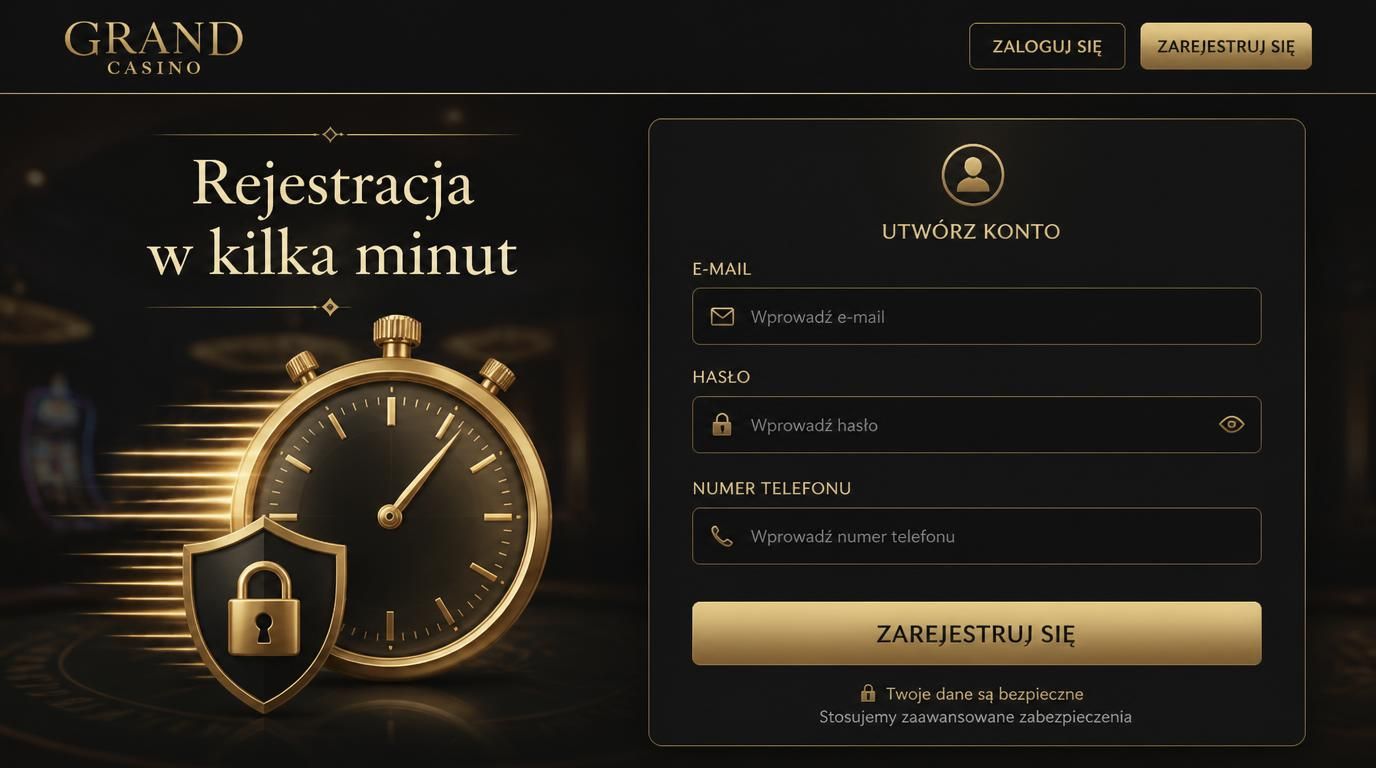 Formularz rejestracji na tle szybkości i bezpieczeństwa