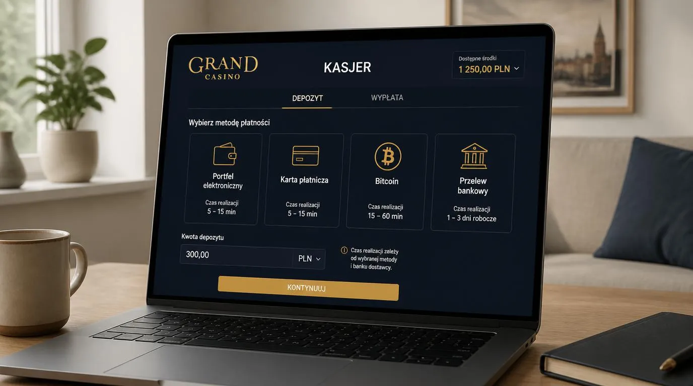 Ekran kasy kasyna z portfelem elektronicznym, kartą, Bitcoinem i przelewem bankowym